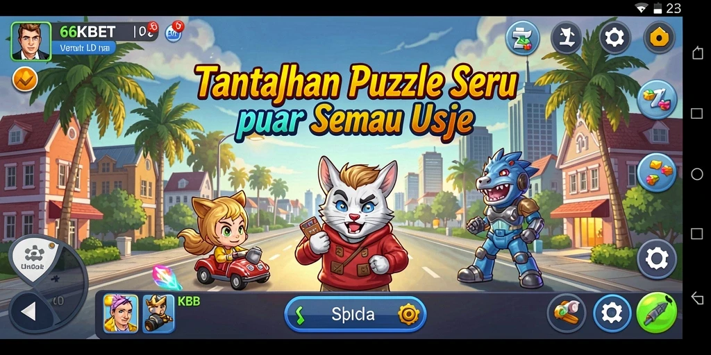 Tampilan gameplay seru dalam 66KBET dengan tantangan puzzle.