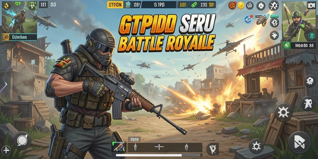Tangkapan layar utama GTPIDN menampilkan intensitas pertempuran Battle Royale.