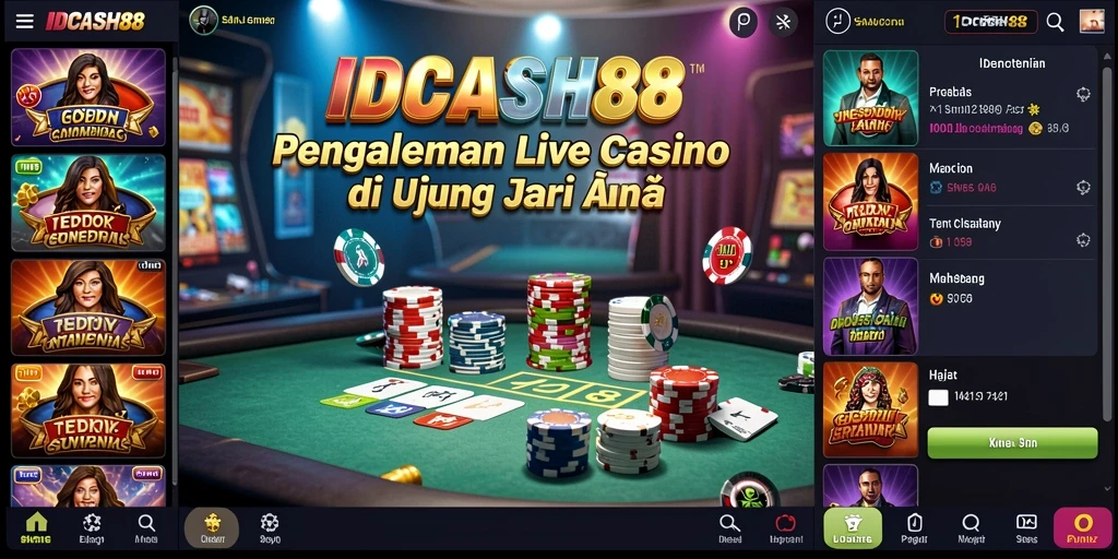 Tampilan dinamis gameplay Live Casino IDCASH88 yang menyenangkan.