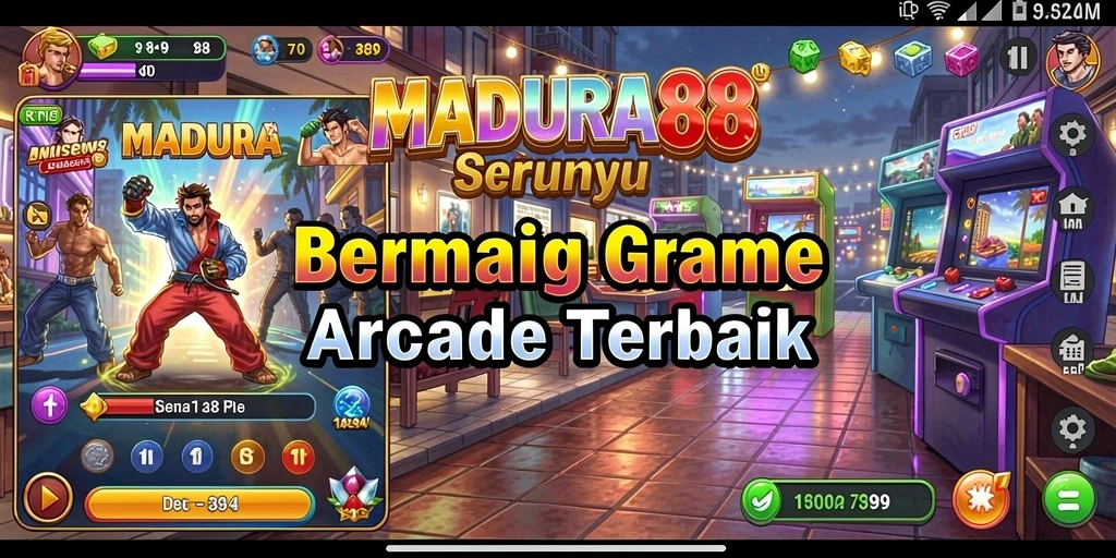 Tampilan gameplay seru MADURA88 dalam aksi arcade.