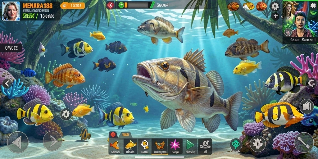 Tampilan gameplay <strong>MENARA188</strong> yang sangat menarik dengan aksi Tembak Ikan.