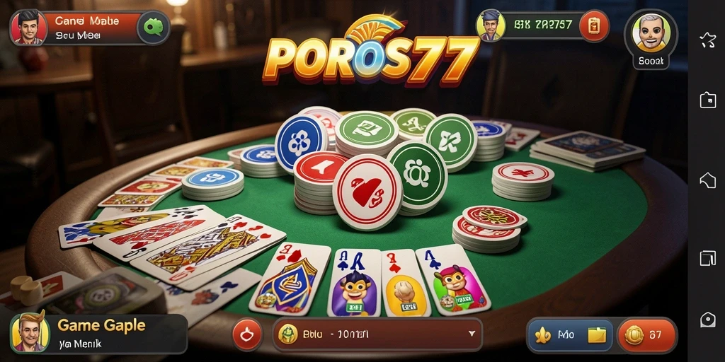 Tangkapan layar POROS77 menampilkan keseruan gameplay Gaple.