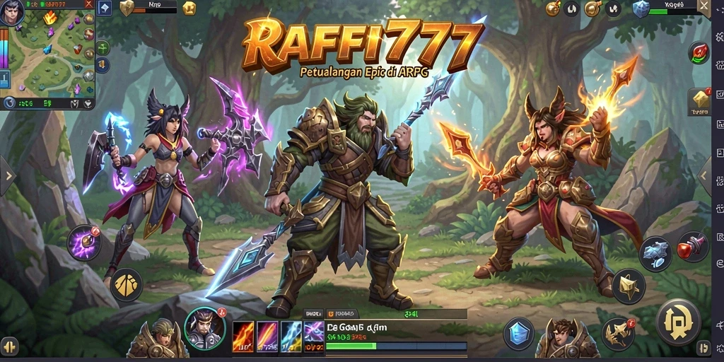 Screenshot gameplay RAFFI777 menampilkan karakter beraksi dalam petualangan ARPG.