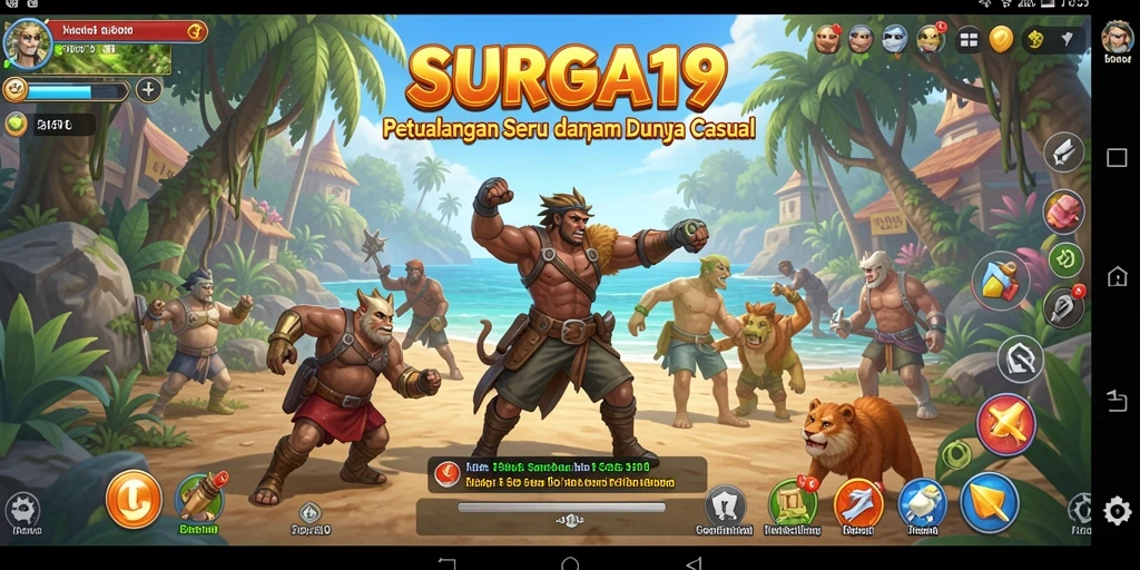 Gameplay seru SURGA19 dengan grafis cerah dan tantangan menarik.