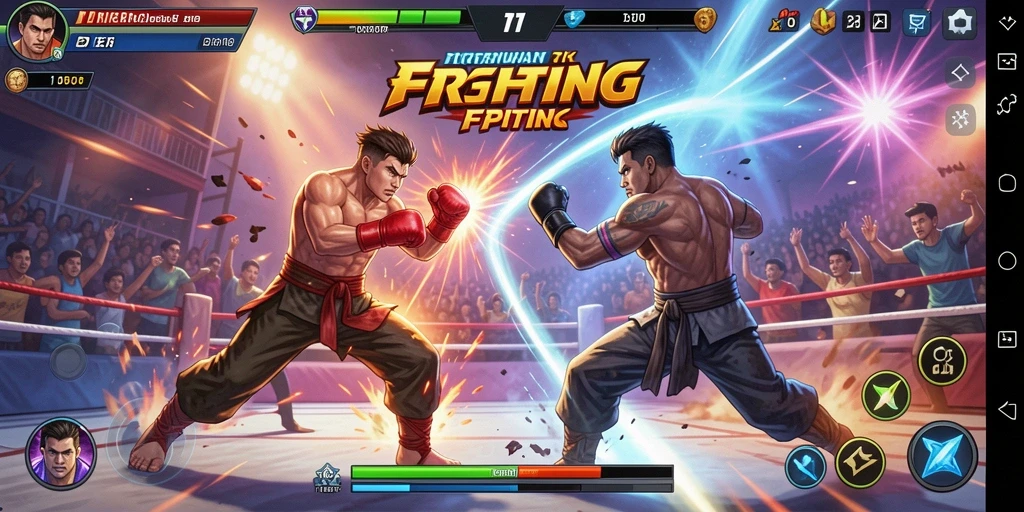 Screenshot utama T6 menampilkan aksi pertarungan yang seru dan karakter yang dinamis.